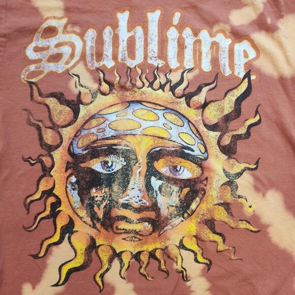 Sublimeorange and yellow tie-dye graphic band tee - Picture 4 of 6